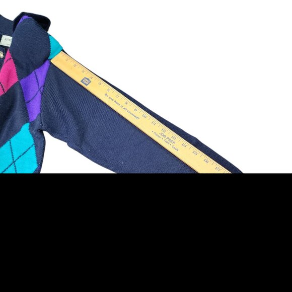 Vintage Alfred Dunner Size Medium Jumper 90's Argyle Pattern Made In USA - Picture 6 of 8